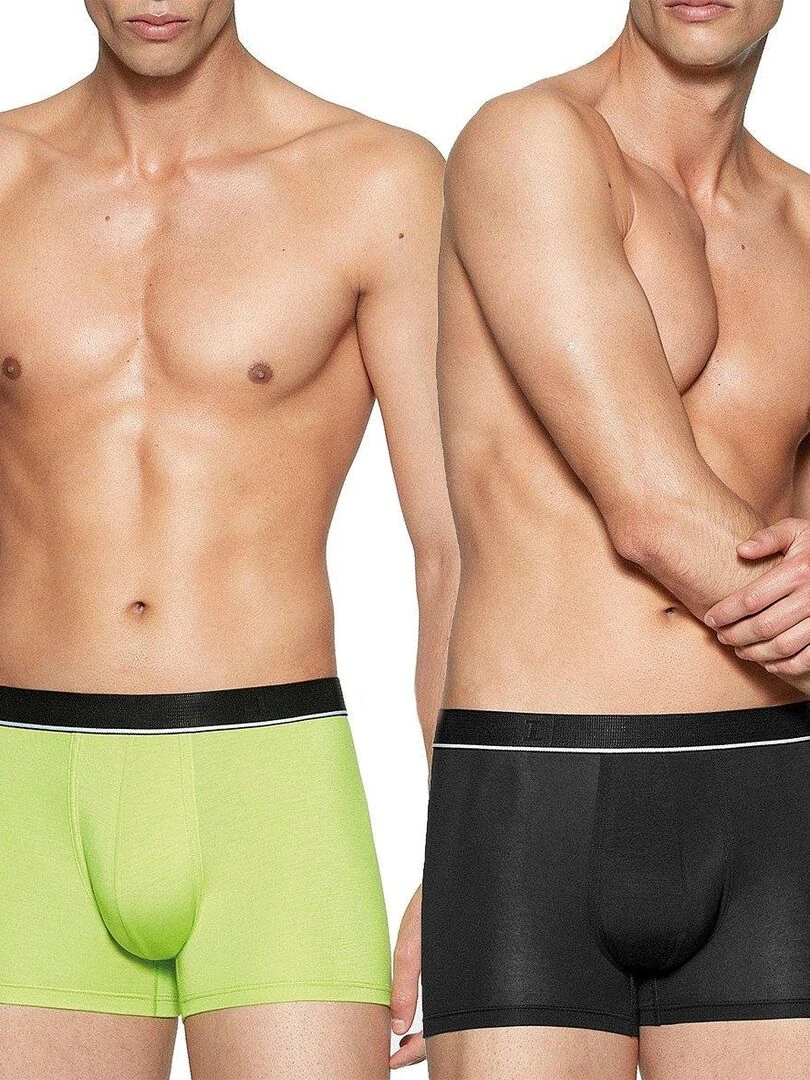 Pack de 2 boxers unis en fibre lyocell I am Global Vert