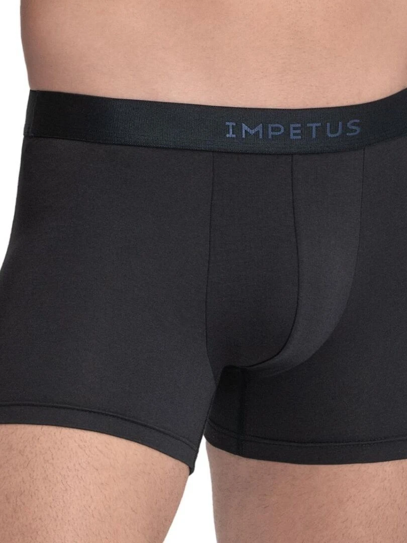 Pack de 2 boxers en coton et modal uni et logoté Haori   Bleu