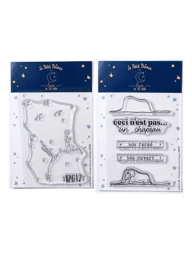 6 Tampons transparents Le Petit Prince Asteroïd et Boa N/A