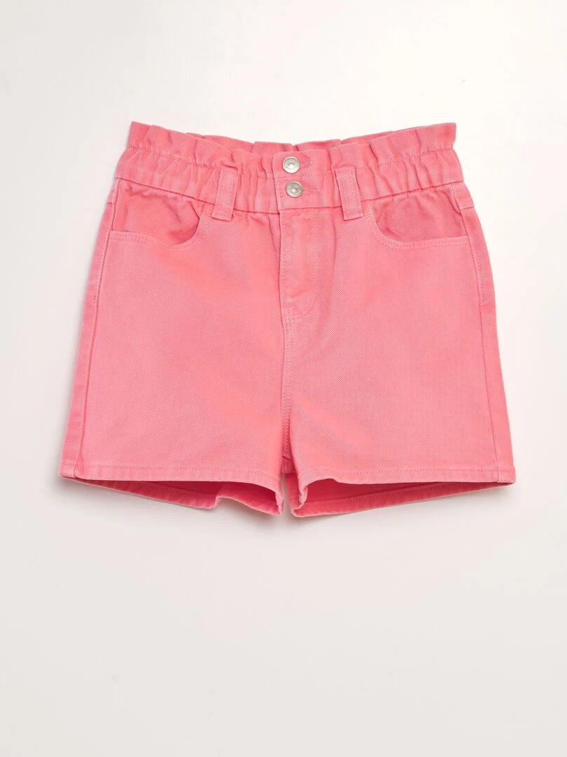 Short en denim coloré rose