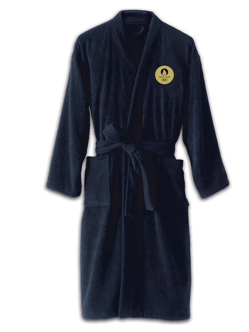 Peignoir adulte 100% coton  PARIS 2024 JEUX OLYMPIQUES PREMIUM   Noir