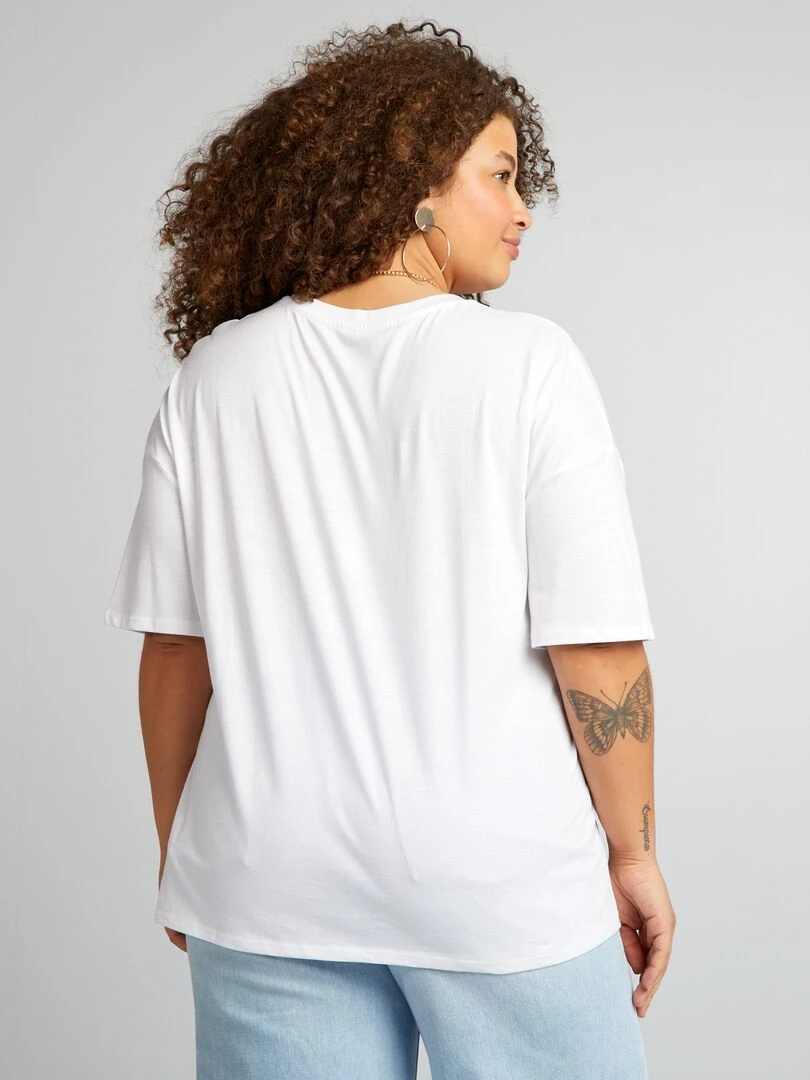 T shirt 'famille' manches courtes   Blanc 'cœur'