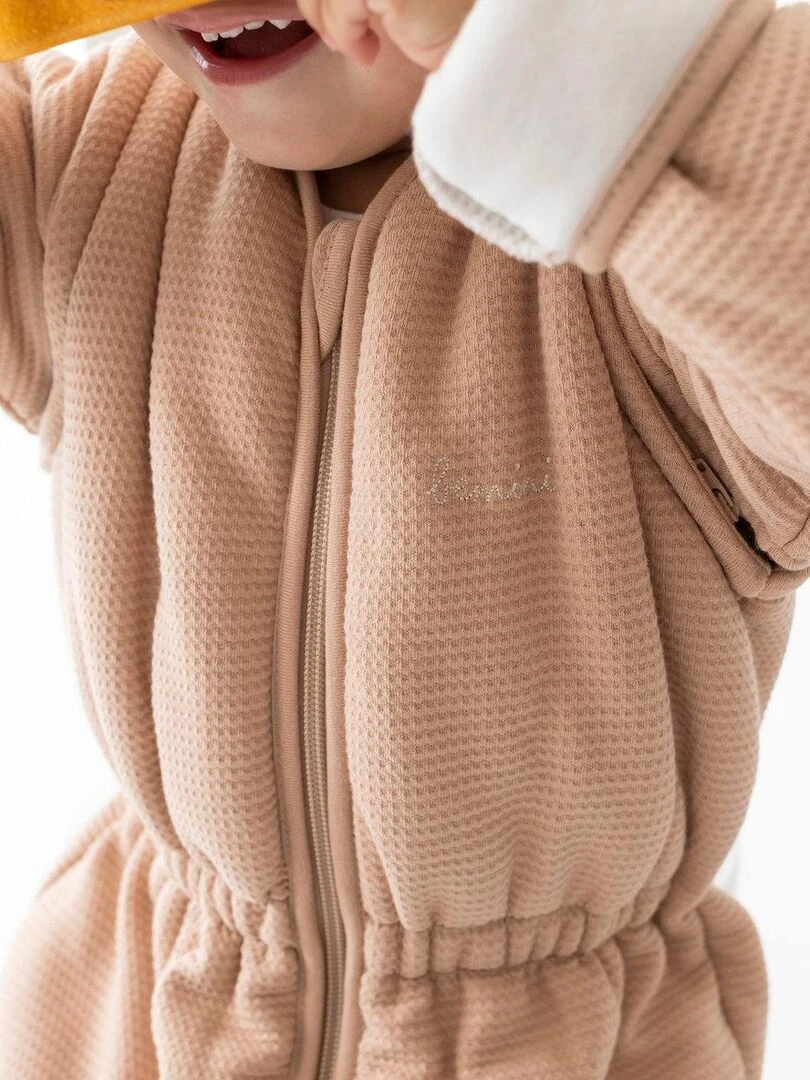 Bemini Gigoteuse  jambes séparables Pady waffle et jersey bio   Beige