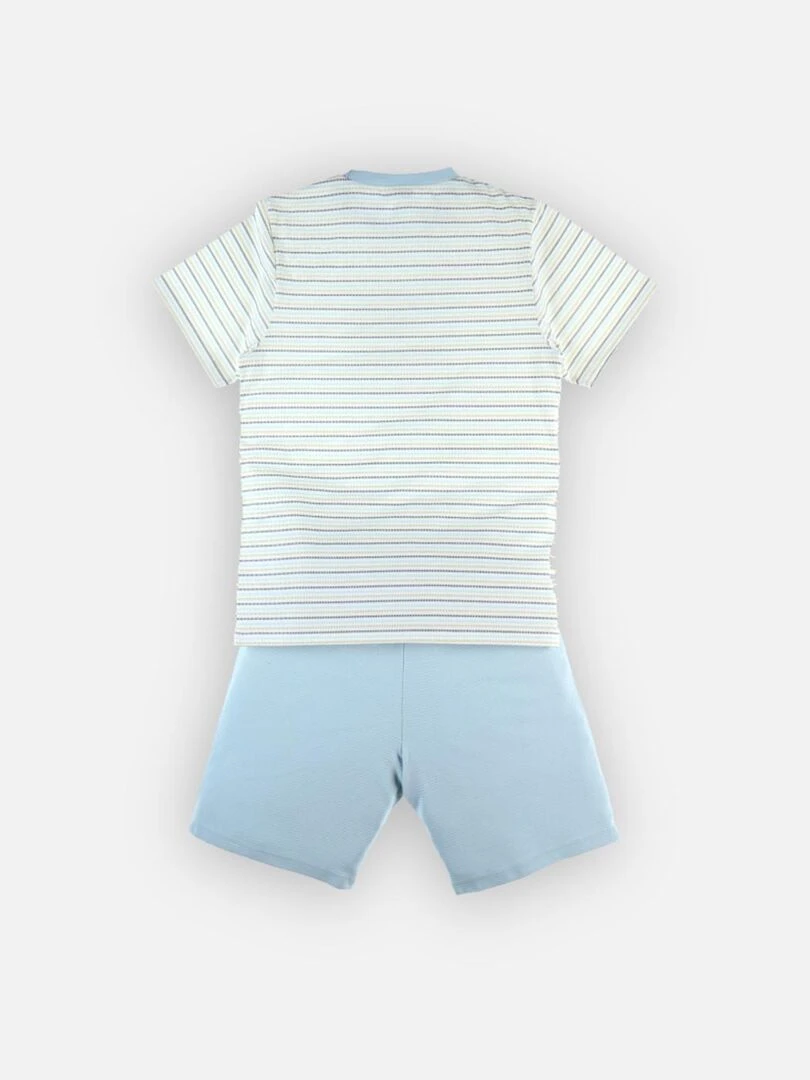 Pyjama 2 pièces rayé papa aqua/écru Noukie's Gris