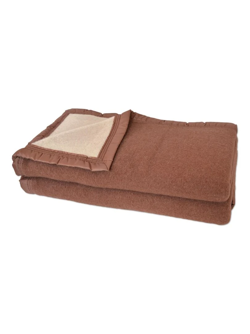 Couverture en 100% pure laine vierge 500g/m² Beige foncé