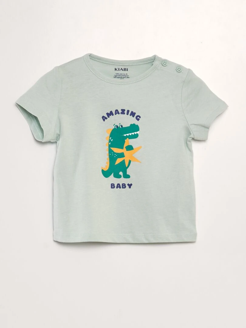 Tee shirt en maille jersey 'fête des mères' Bleu vert