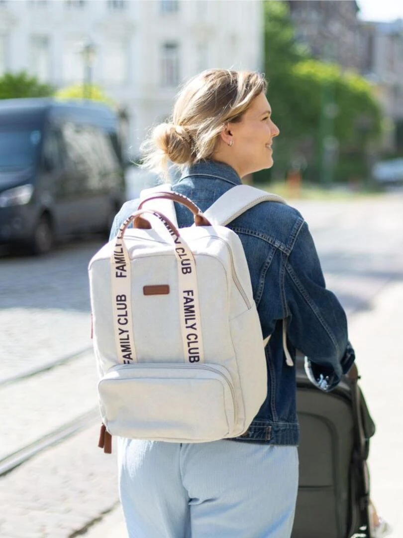 Sac à dos à langer Family club signature blanc cassé Blanc