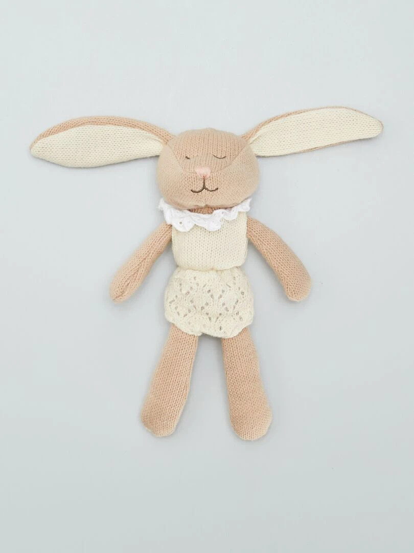 Peluche lapin en tricot Beige
