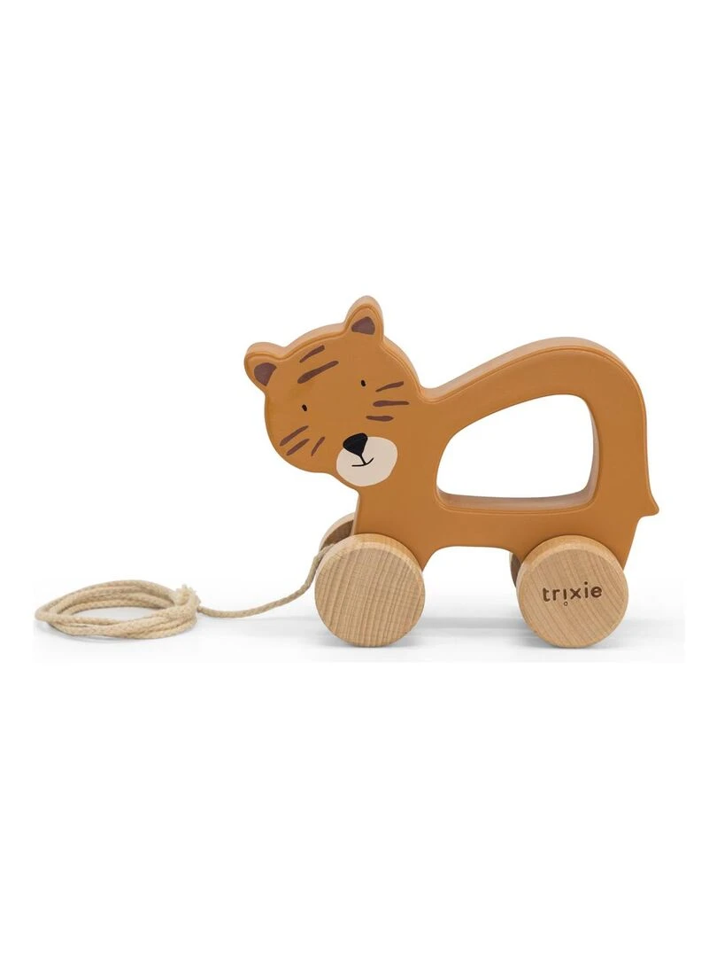 Jouet à tirer en bois Mr Tiger   Trixie   Orange