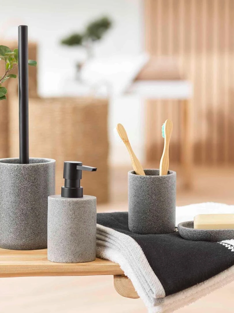 Distributeur de savon 7 x 16 cm Granite Gris
