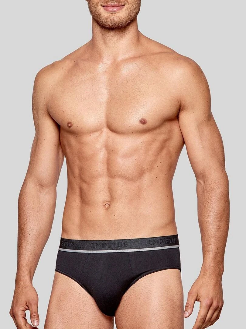Pack de 2 slips en coton stretch Essentials   Noir