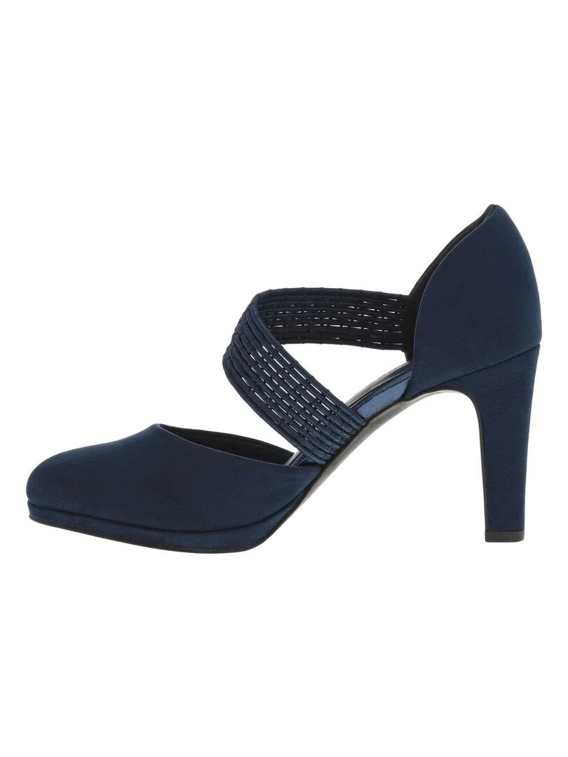MARCO TOZZI   Escarpins talon décroché haut   Bleu marine