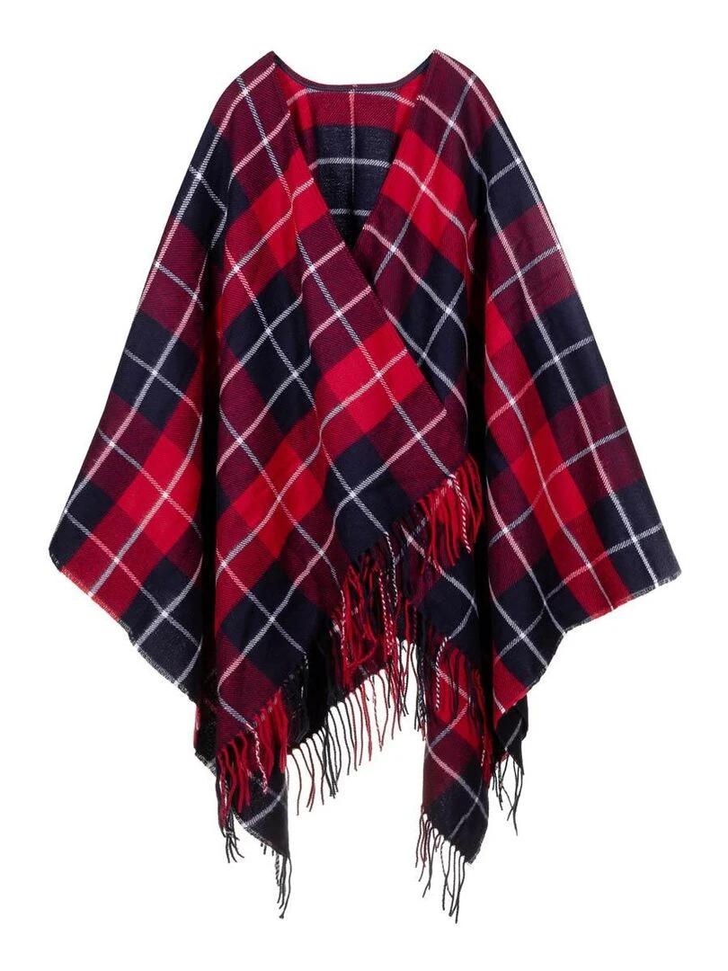 Poncho Highlands Fabriqué en France Rouge