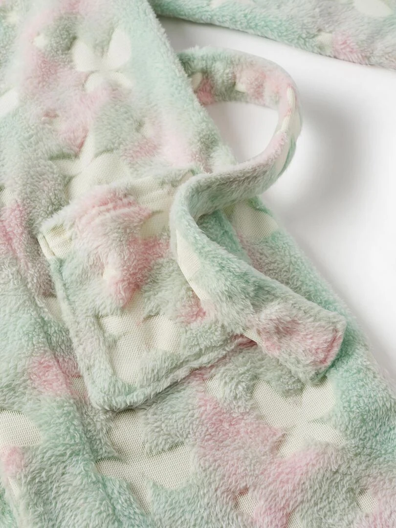 Robe de chambre en corail pour fille 'Étoiles et Papillons'  BOUQUETS DES MIMOSAS   Vert clair