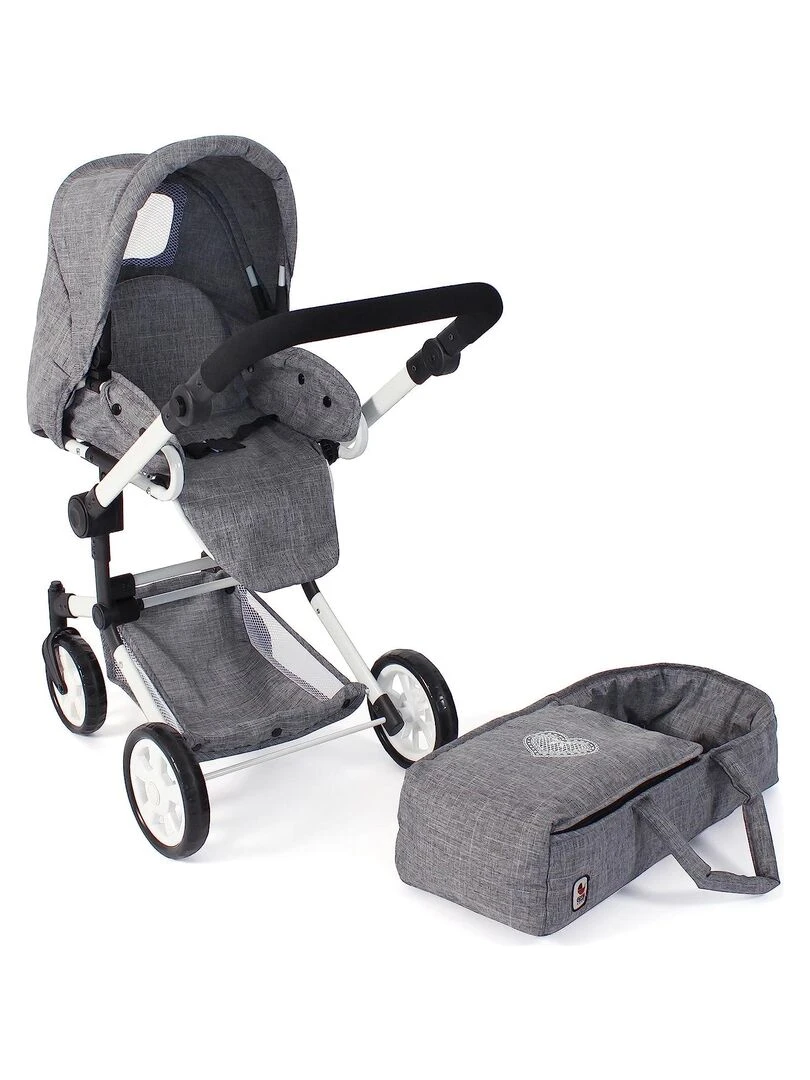 Poussette de poupée combinée JARA jean gris   N/A