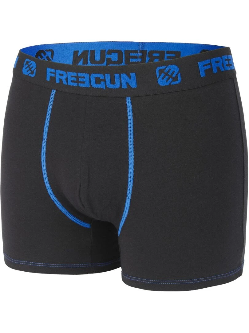 Lot de 4 Boxers homme coton Bleu Freegun   Noir