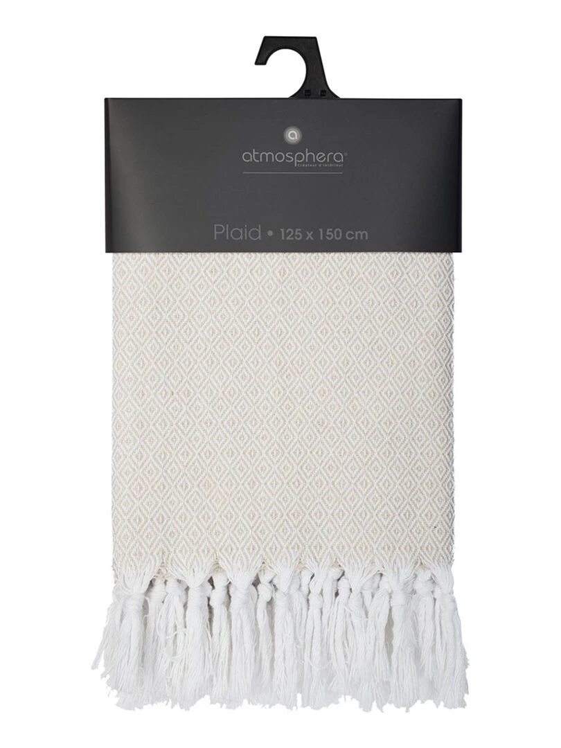 Plaid nomade 125x150 cm coton recyclé lin   Beige