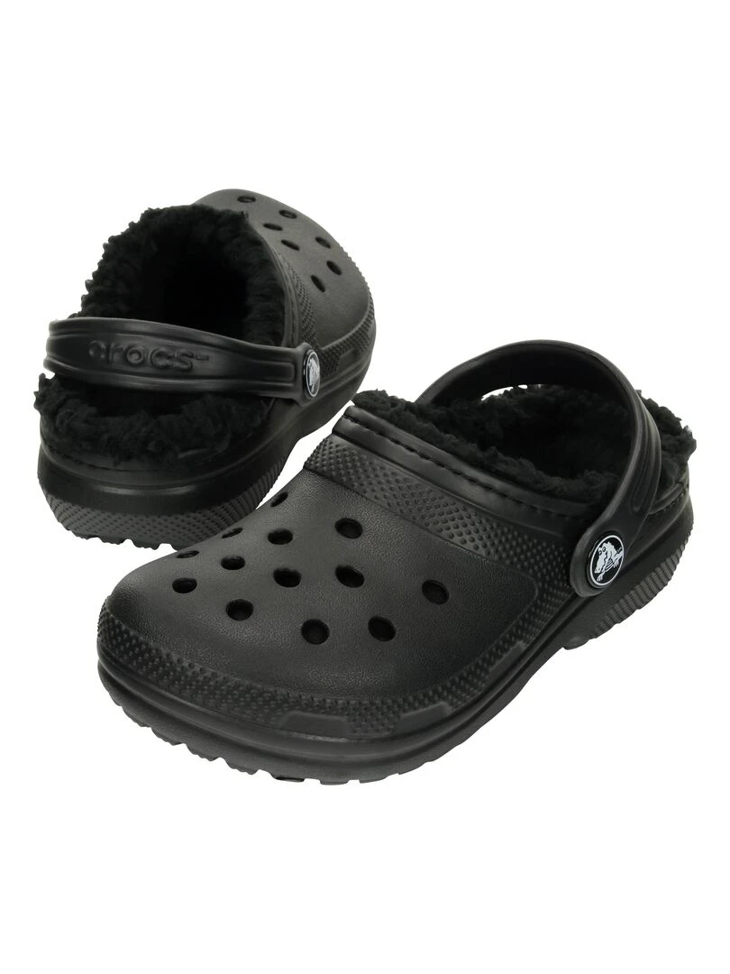 Sabot à Enfiler Crocs Classic Lined Clog K   Noir