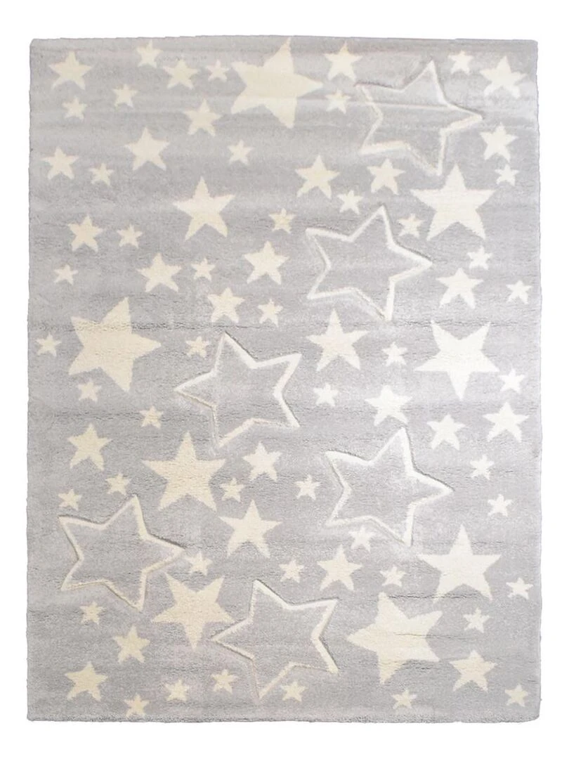 Tapis enfant CONSTELA LL en polypropylène doux et soyeux Gris
