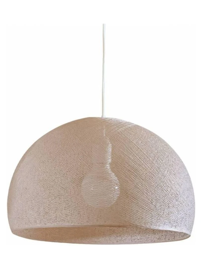 Abat jour coupole lin 50 et sa suspension simple Beige