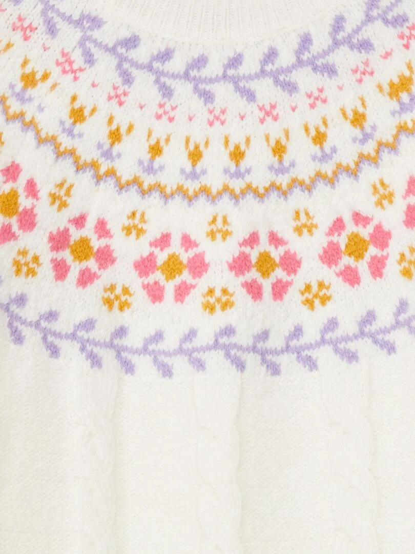 Robe en maille imprimé 'jacquard'   Blanc