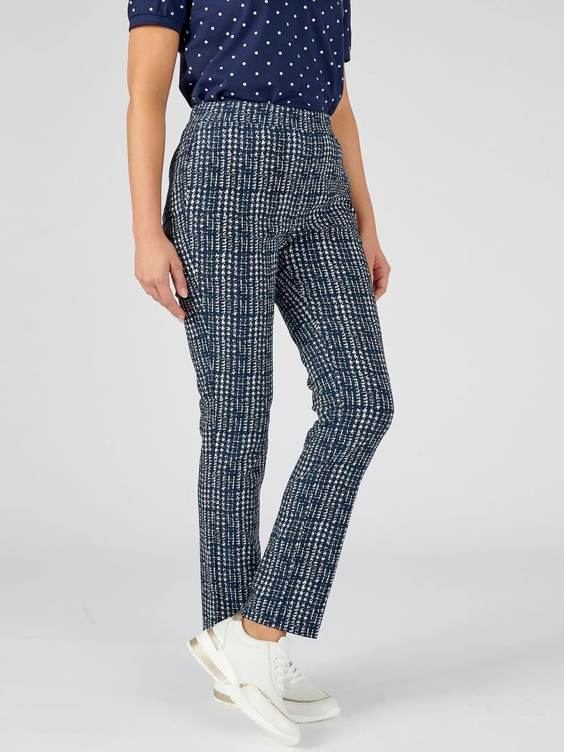 Pantalon enfilable imprimé   Damart   Bleu marine