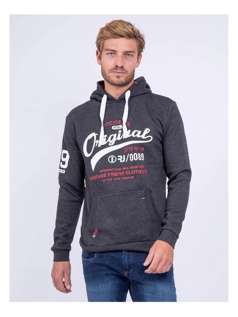 Sweat capuche WARLUZ gris anthracite
