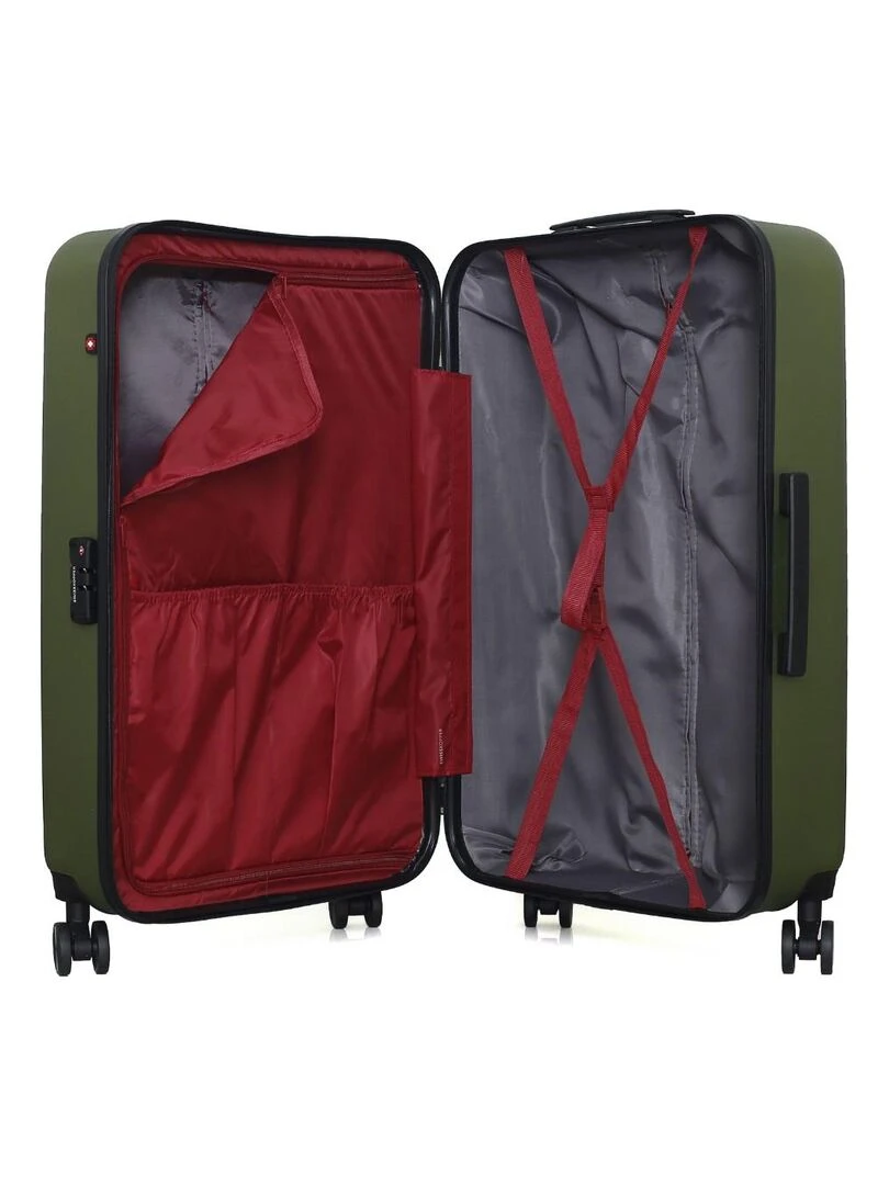 SWISS KOPPER   VALISE GRAND FORMAT ABS ZURICH 4 ROUES 75 CM   Vert kaki