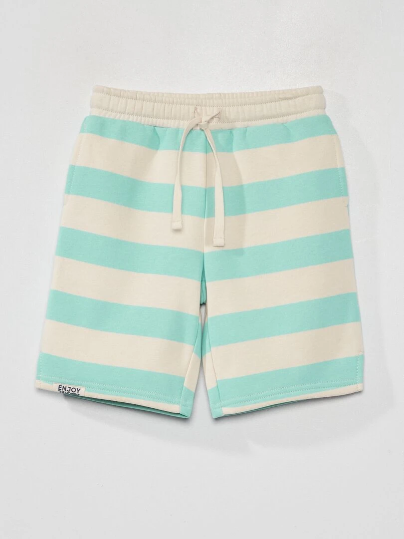 Short en molleton rayé Bleu/blanc