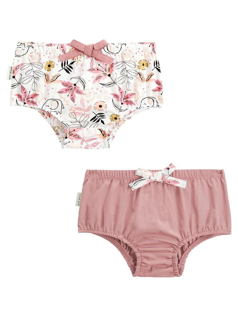 Lot de 2 culottes bébé Singapour Rose