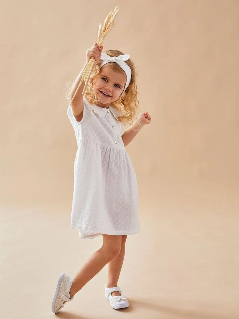 Set cérémonie robe + bloomer + bandeau Noukie's Blanc