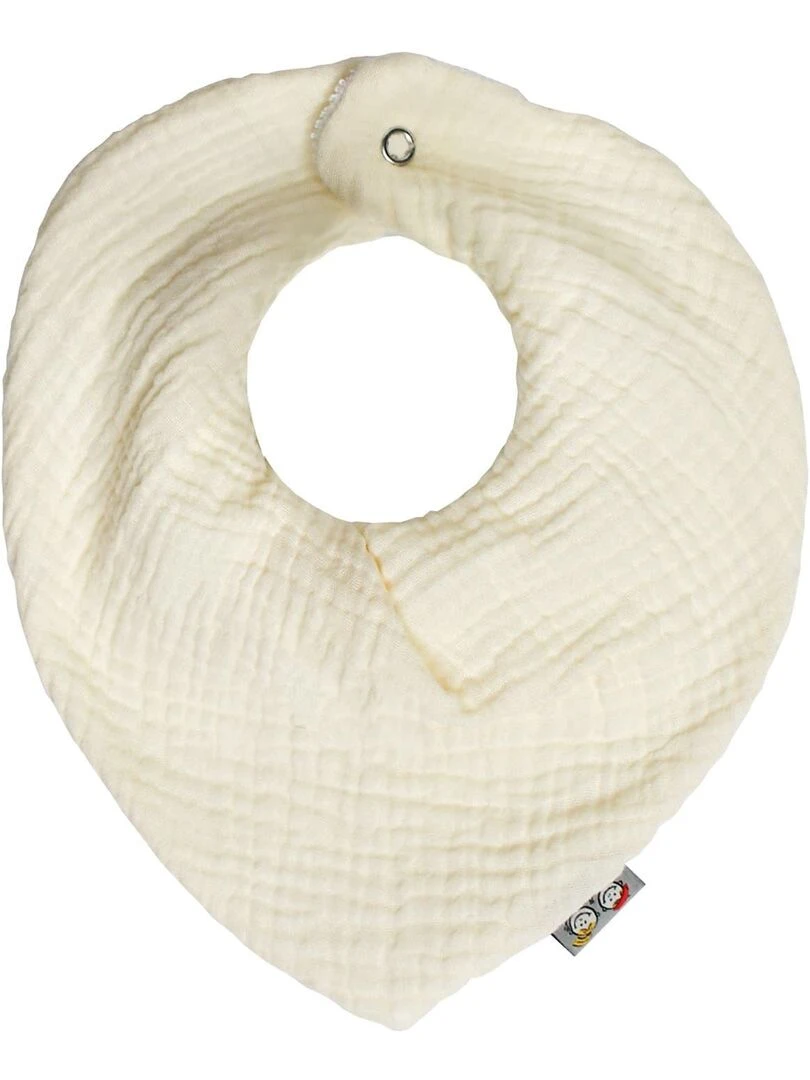 Bavoir bandana gaze de coton Jeanne Ecru