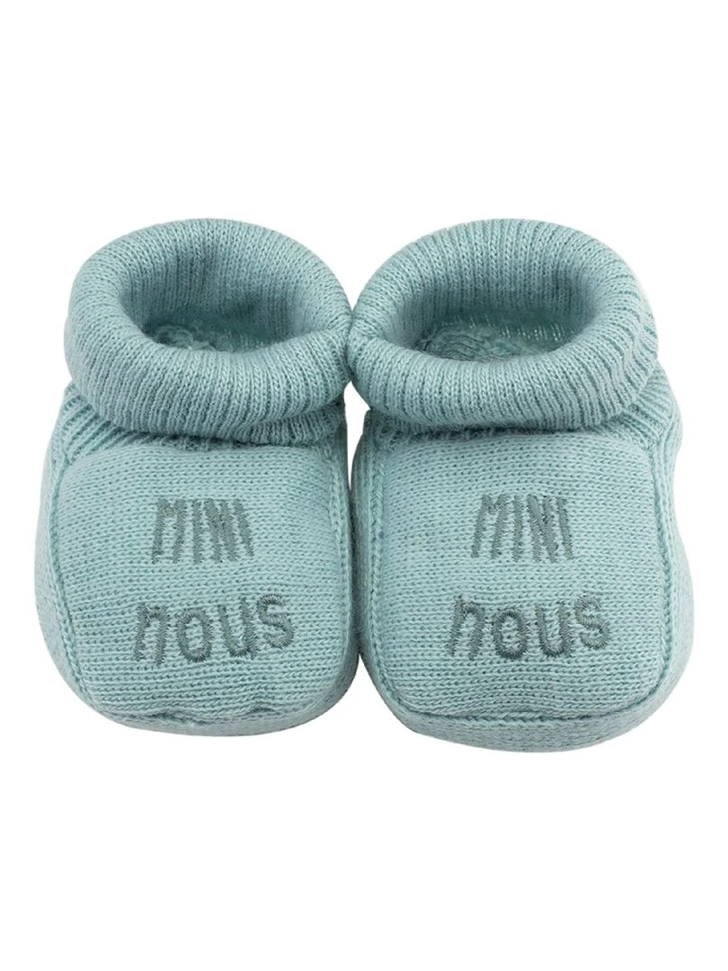 Chaussons naissance Mini Nous Vert clair