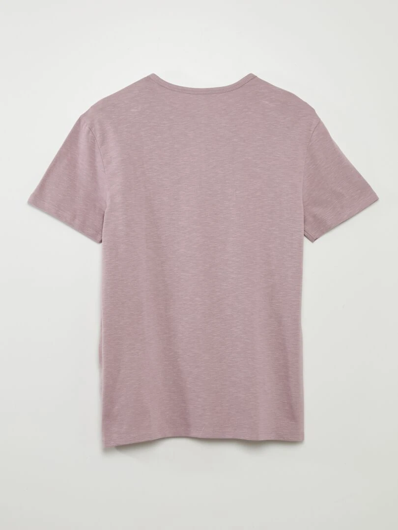 T shirt en jersey à col mao   Violet