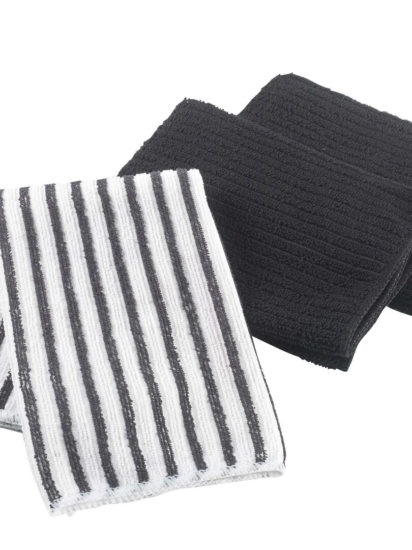 3 Torchons microfibre Collection Cuistot Noir