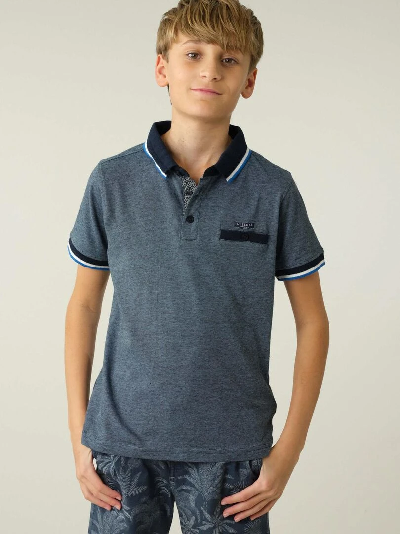 Polo en coton pour garçon 'Deeluxe' Bleu marine