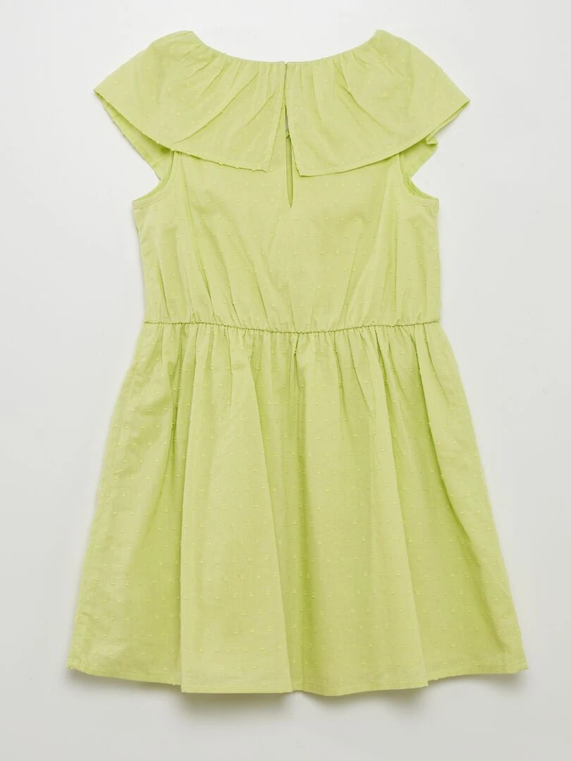 Robe en coton plumetis   Vert citron