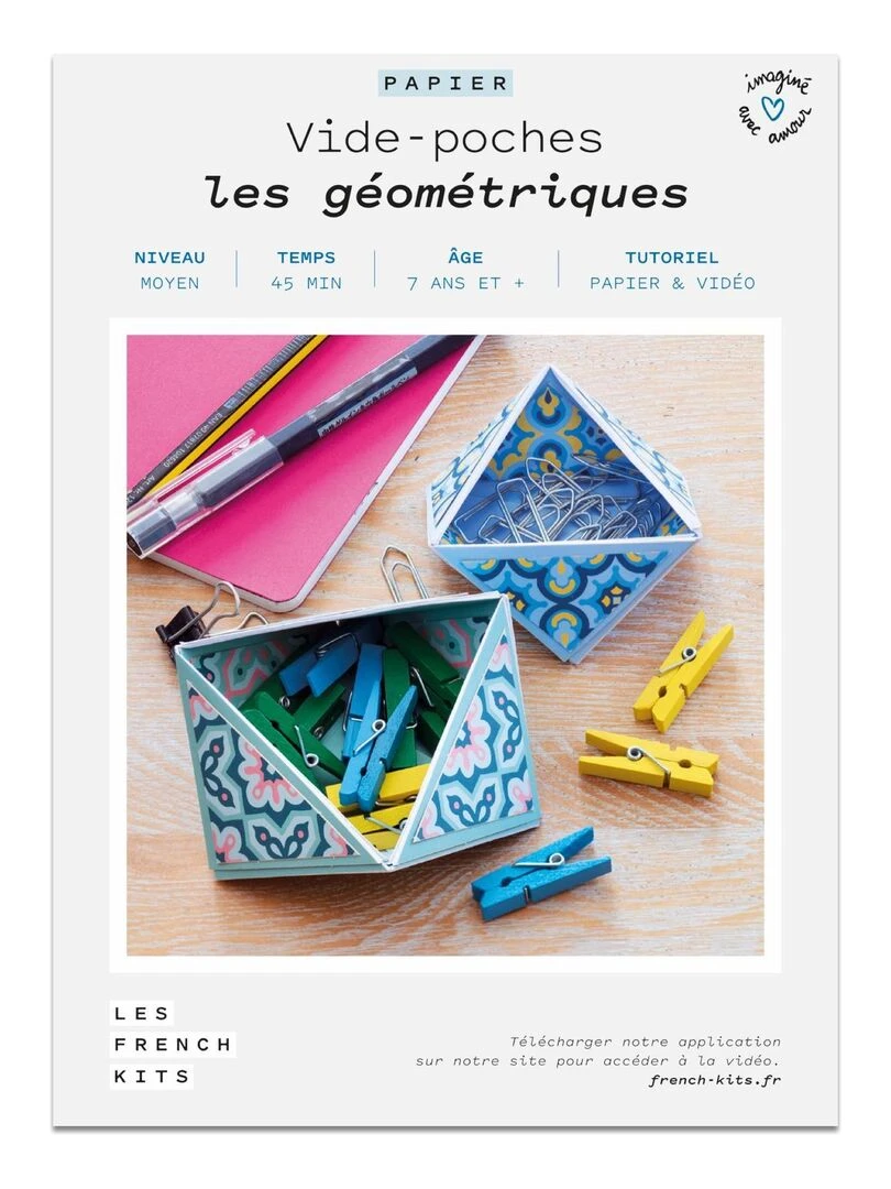Coffret DIY origami 2 Vide poches motif géométrique N/A