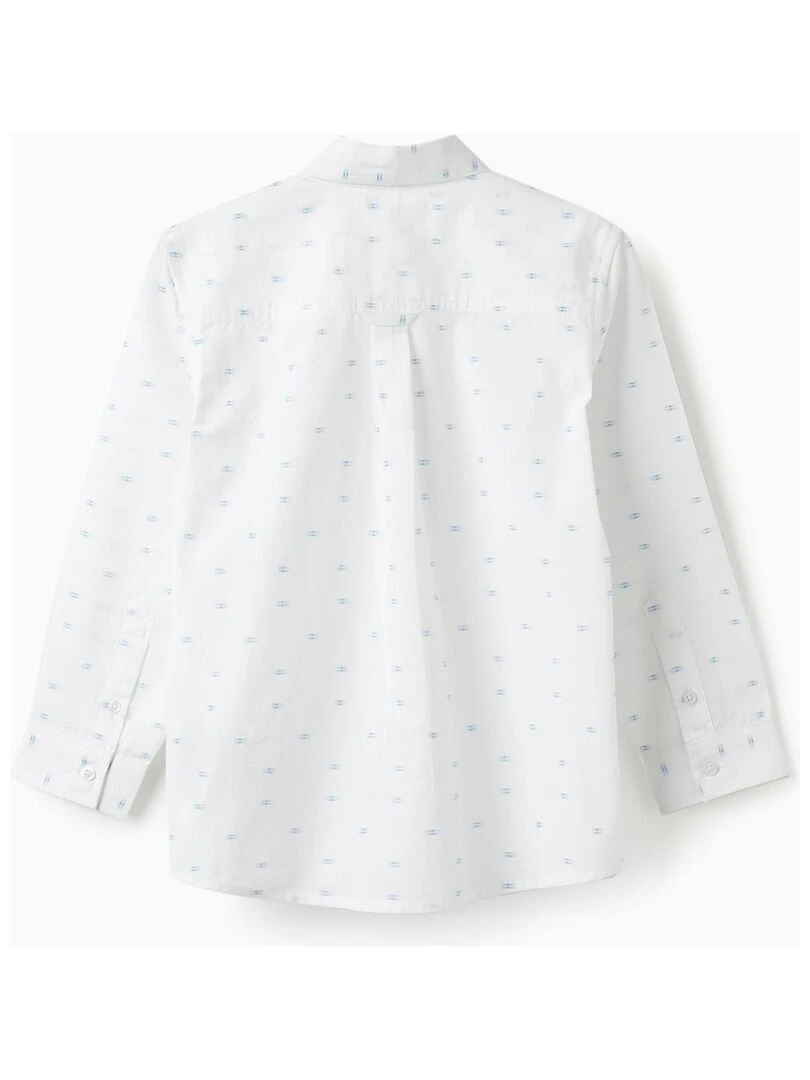 Chemise en coton pour garçon manches longues CÉRÉMONIE Blanc