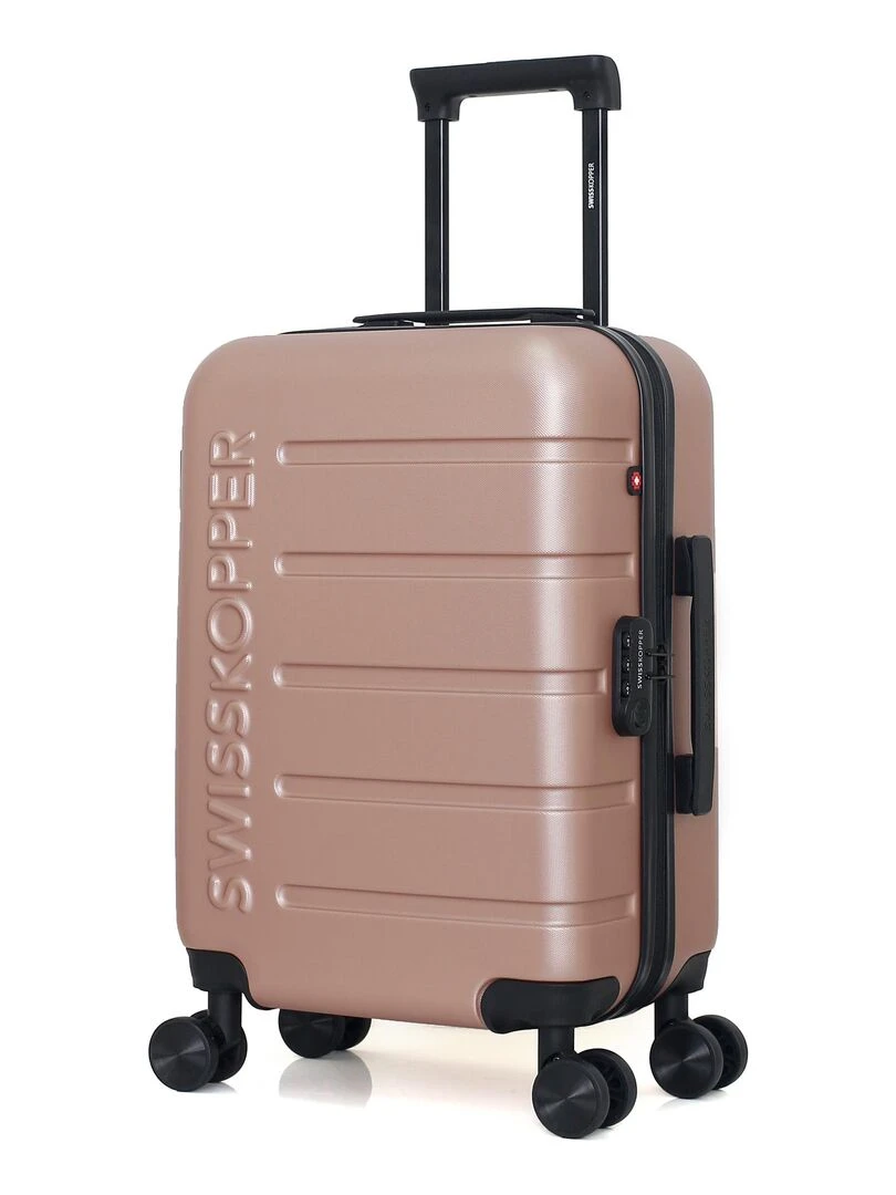 SWISS KOPPER VALISE CABINE ABS AIGLE 4 ROUES 55 CM Rose