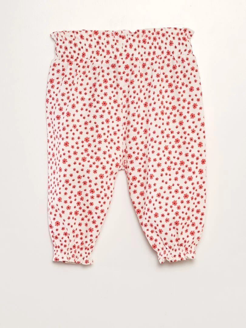 Pantalon type sarouel Blanc/rouge