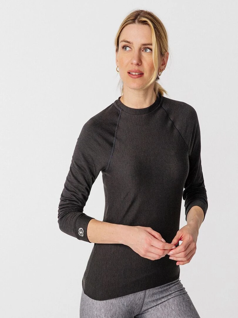 T shirt col rond Comfort Thermolactyl 3 femme DamartSport Noir