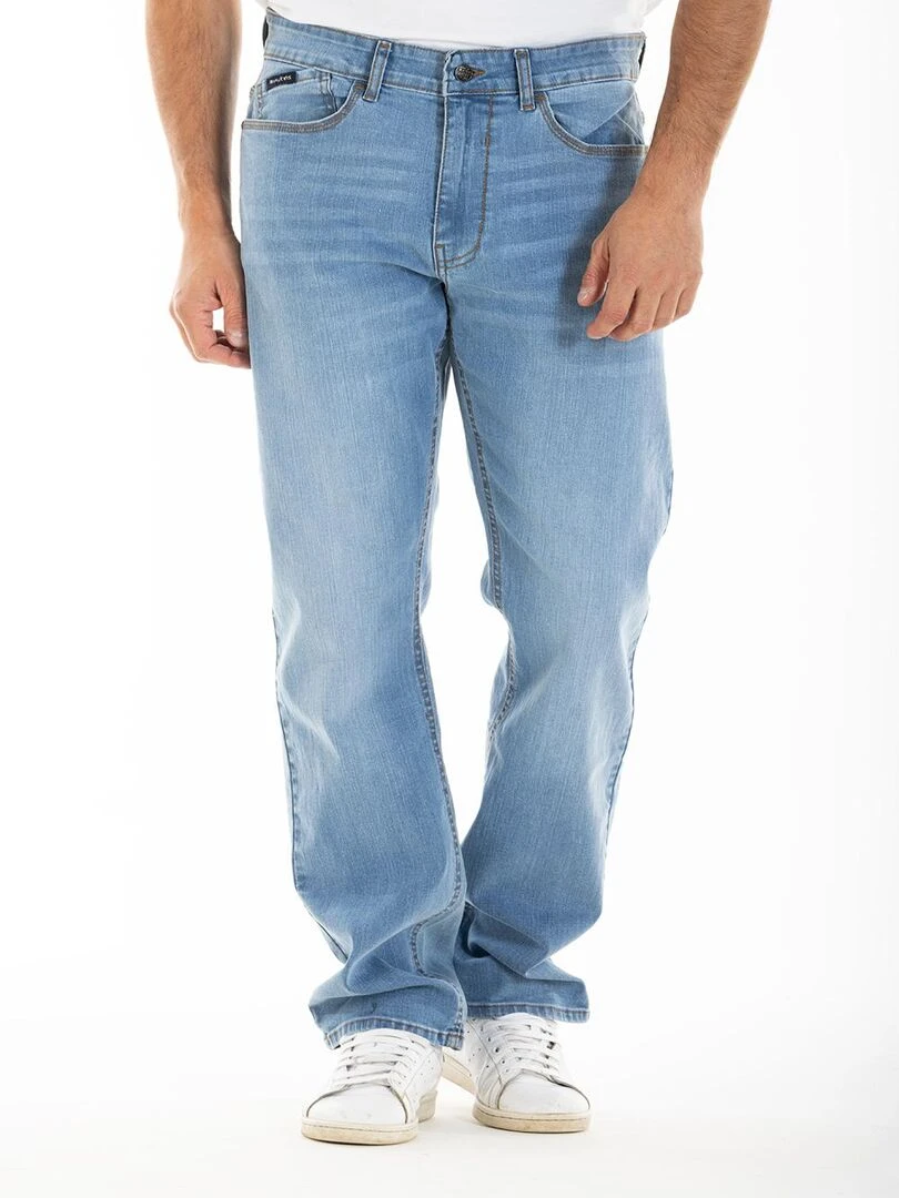 Jeans stretch RL70 Fibreflex® coupe droite tendance denim bleached CARLO 'Rica Lewis' Bleu