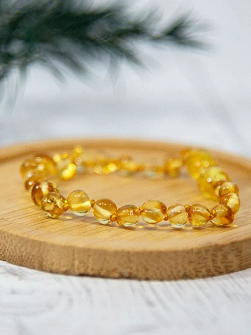 Bracelet Ambre bébé   Honey   Orange