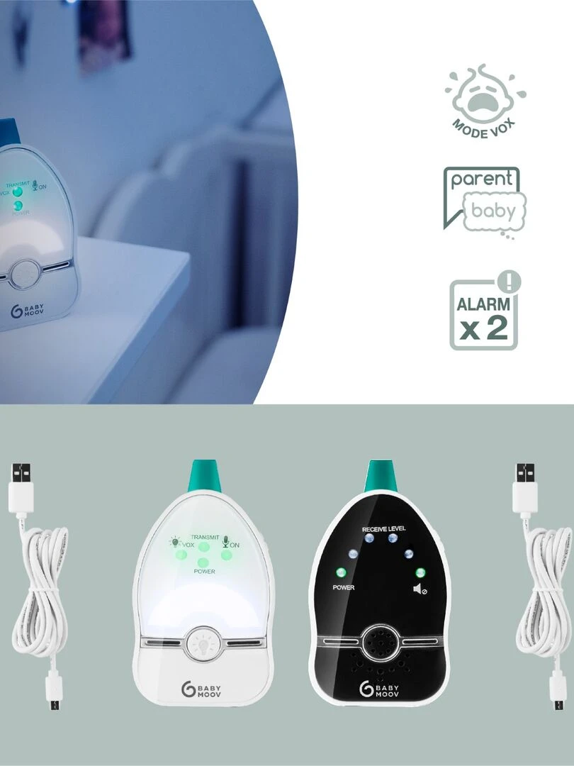 Babyphone Audio 500m easy Care Babymoov   Blanc