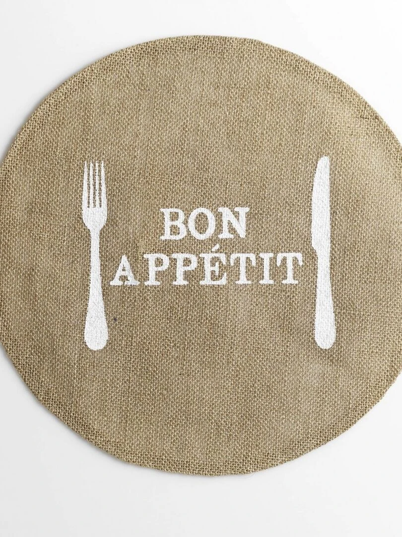 Set de table Jute Bon Appétit 38 cm Marron