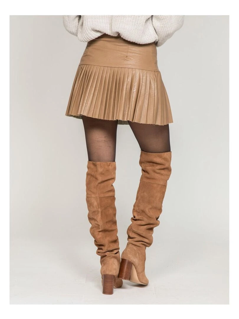 Jupe similicuir XANDREA Beige