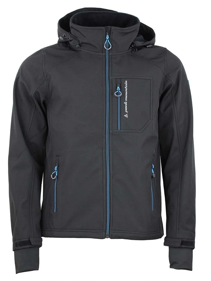 Blouson softshell homme CAFORAIN PEAK MOUNTAIN Noir Bleu