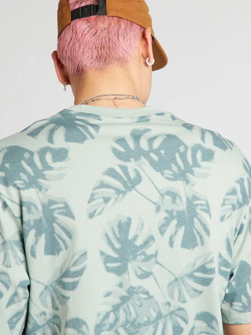 T shirt à col rond avec imprimé   Vert