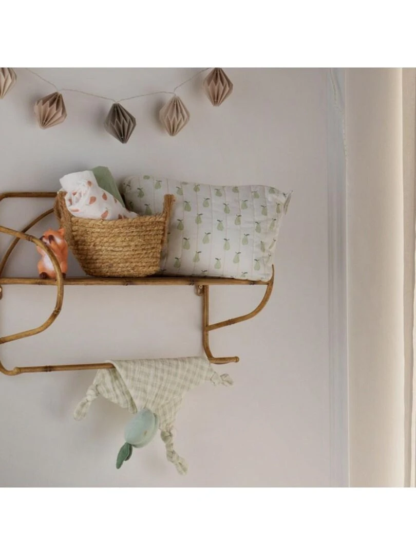 Trousse de toilette et carrés éponge en coton Vert tilleul   SAUTHON   Vert tilleul